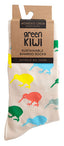 Women's Bamboo Socks - Kiwis on Beige
