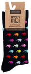 Men's Bamboo Socks - Colourful Kiwis On Black