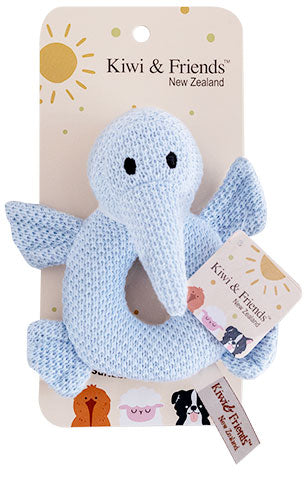 Kiwi Baby Rattle Blue