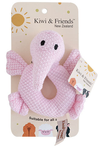 Kiwi Baby Rattle Pink