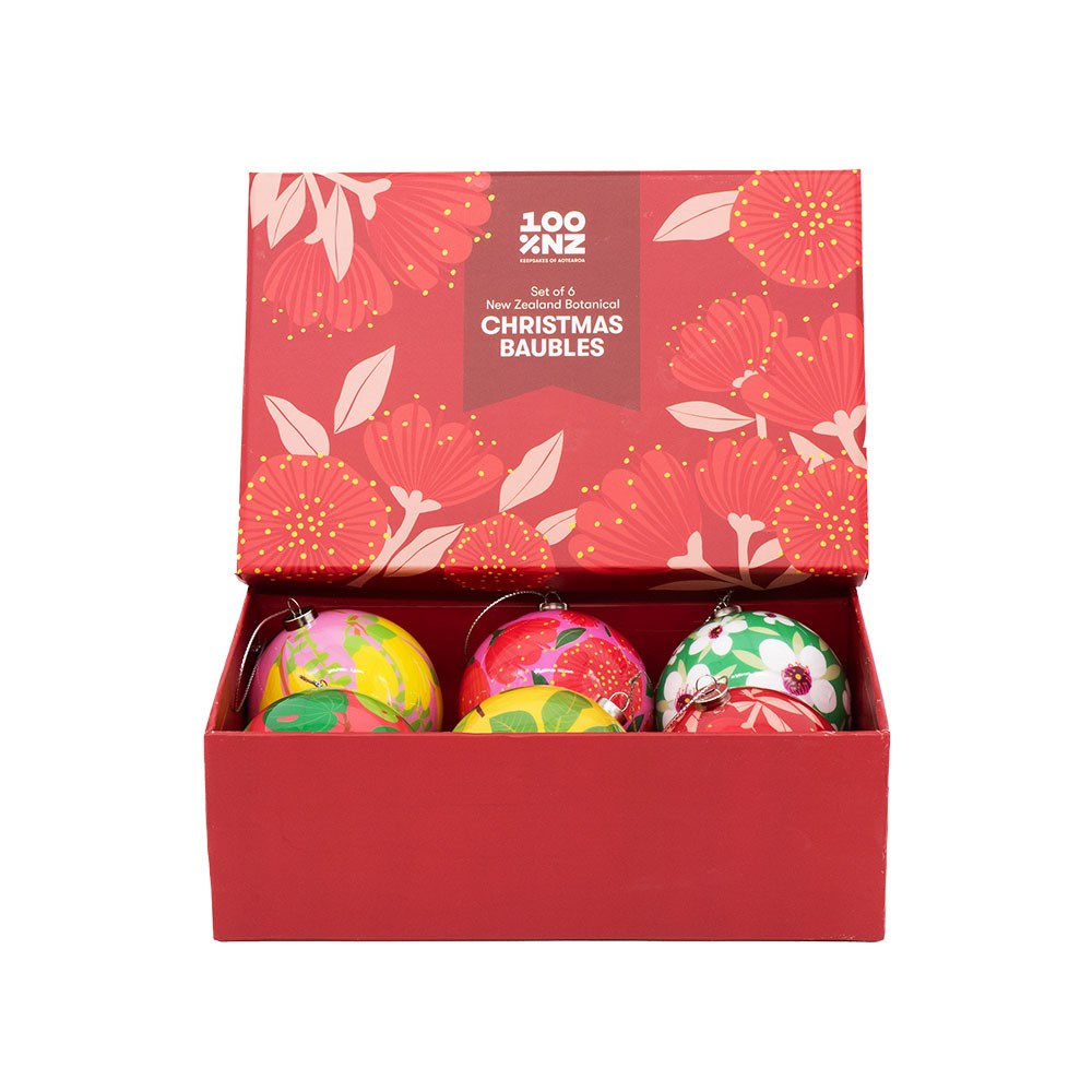 Box of 6 NZ Botanicals Christmas Baubles