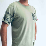 Men's Maori Design T-Shirt With Front Pocket - Kia Kaha