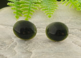 NZ Greenstone Large Oval Stud Earrings - 11-12mm