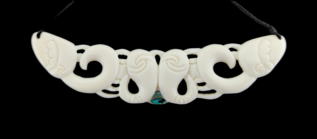 Breast Plate Bone Carving Necklace - 140mm #4