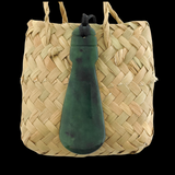 NZ Greenstone Small Mere Pendant - 65mm #2