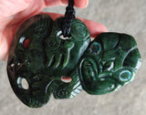NZ Greenstone Extra Large Tiki Carving - 114mm #50B