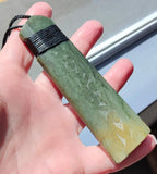 NZ Greenstone Etched Toki - 110mm - Rueben Tipene #84