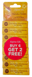 Alpine Silk Manuka Honey lip balm packaging with promotional offer on a white background