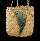 NZ Greenstone Whale Tooth Design - 78mm - Alex Sands #203