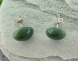 NZ Greenstone Large Circle Stud Earrings - 10mm