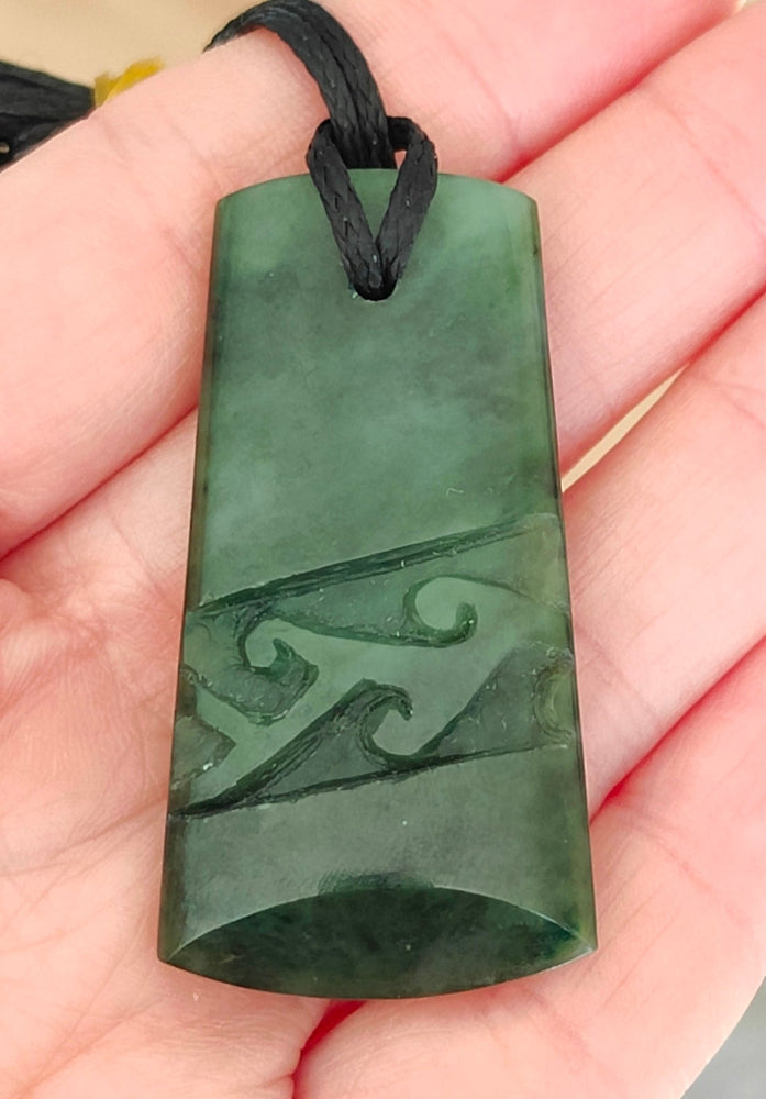 NZ Greenstone Toki With Pattern 63mm #37