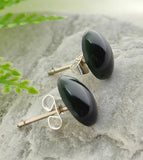 NZ Greenstone Large Circle Stud Earrings - 10mm