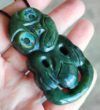 NZ Greenstone Tiki Carving - 63mm #39