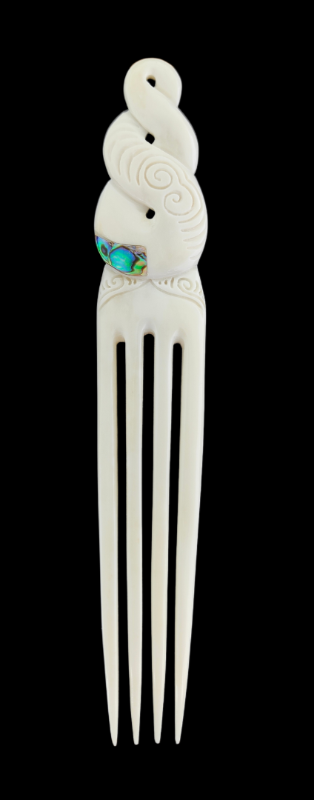 Bone Heru Double Twist - Comb Hair Piece 17cm #7