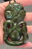 NZ Greenstone Large Tiki Carving - 80mm #36