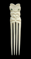 Heru Mask Bone Carving - Extra Large Comb Hair Piece #16