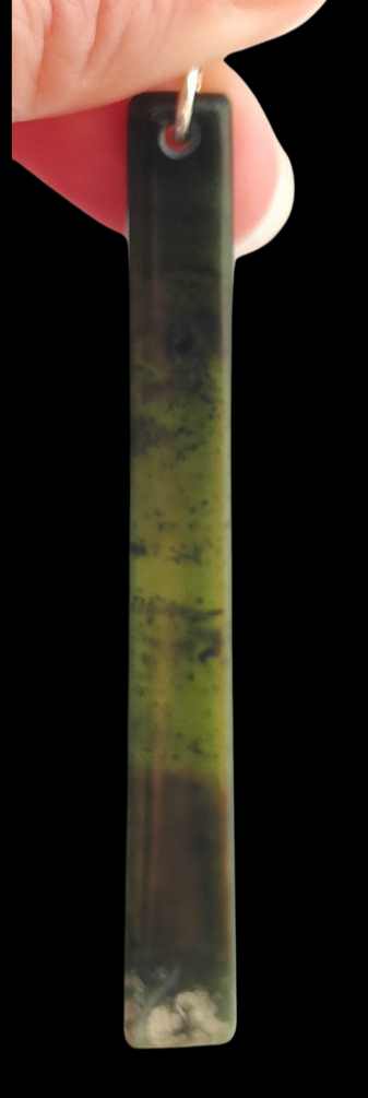 NZ Greenstone Earrings 70mm #AS127*