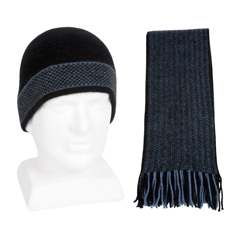Lothlorian Possum & Merino Unisex Beanie and/or Scarf Morse - Light Blue