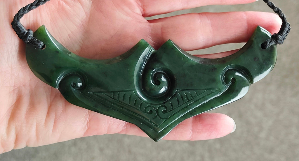 NZ Greenstone Breast Plate Koru Design #02