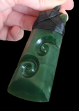 NZ Greenstone Toki With Double Koru #18-A