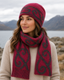 Lothlorian Possum & Merino Aroha Unisex Beanie and/or Scarf - Raspberry/Charcoal