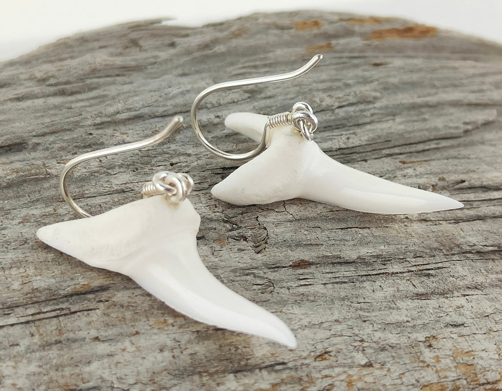 Mako Shark Teeth Sideways Earrings 36mm #106