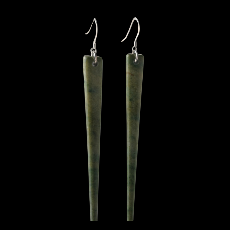 NZ Greenstone Earrings 82mm #ASE60