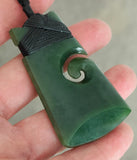 NZ Greenstone Toki with Koru 54mm #91
