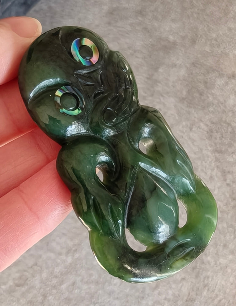 NZ Greenstone Tiki Carving - 69mm #35A