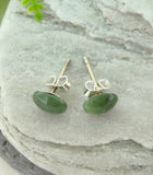 NZ Greenstone Small Circle Stud Earrings - 8mm