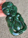 NZ Greenstone Extra Large Tiki Carving - 122mm #39L-F