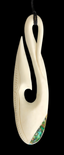Large Matau (Hook) Bone Carving Necklace - 140mm #49