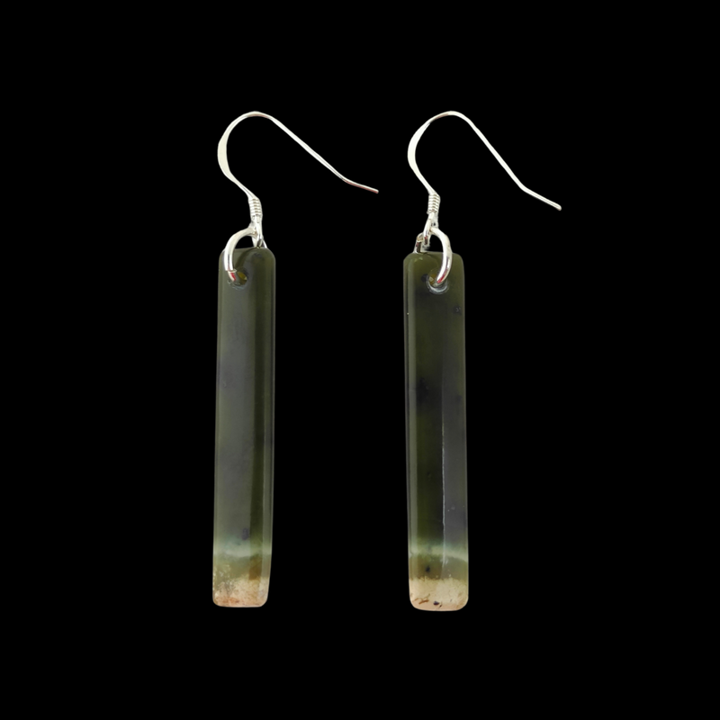 NZ Greenstone Earrings 40mm #AS120