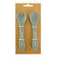 Silicone fork and spoon set with 'New Zealand' text on a brown packaging background