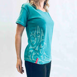 Women's Ngaru Maori Fitted T Shirt - Kia Kaha