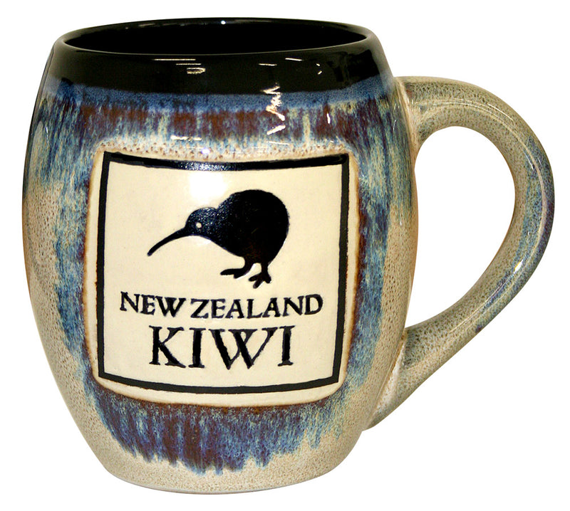 Reactive Glaze Barrel Mug Kiwi Black