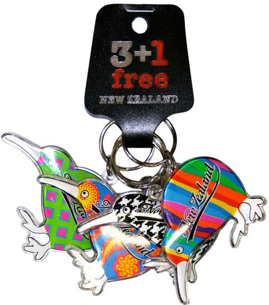 4 Pack Kiwi Keyrings #2