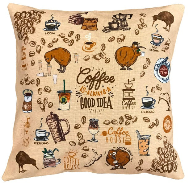 Cushion Cover - Coffee Kiwis