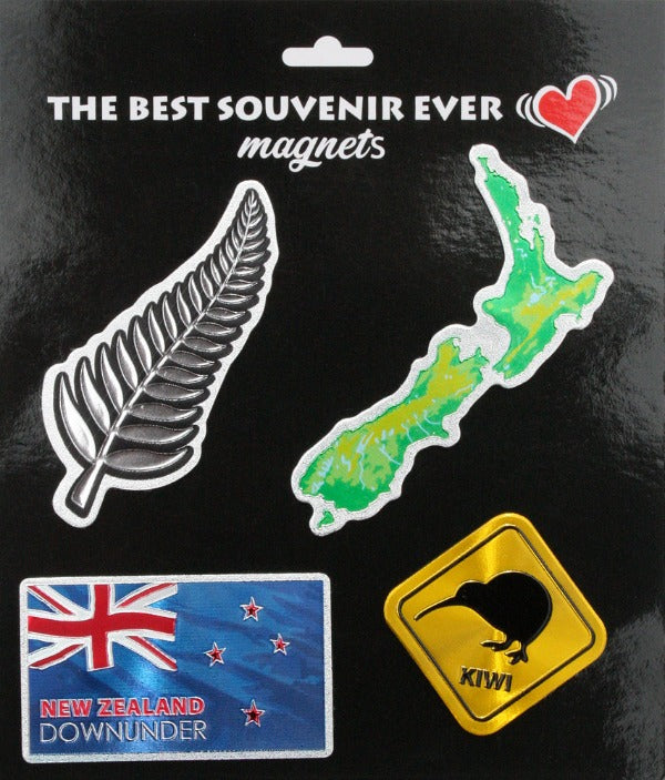 4 Pack Foil NZ Icons Magnets