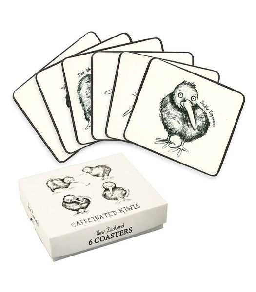 Caffeinated Kiwi Coasters Set