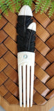 Heru Double Huia Feathers Bone Carving With Paua - Comb Hair Piece #06