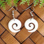 Small Koru Bone Carving Earrings #07