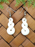 Small Double Twist Bone Carving Earrings - 30mm #05
