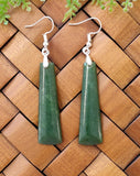 NZ Greenstone Adze Earrings 45mm - EA1