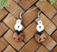 Small Double Twist Bone & Wood Carving Earrings #02