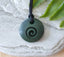 NZ Greenstone Round Pendant with Koru*