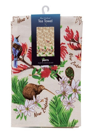 Tea Towel Birds Flower