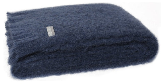 Windermere Mohair Knee Rug - Indigo