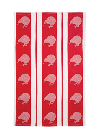 Kiwi on Red Tea Towel
