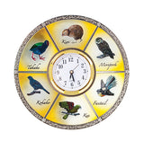 NZ Birds Metal Clock Plate with Stand - 15cm